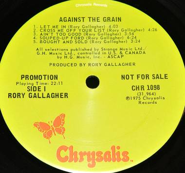 RORY GALLAGHER - AGAINST THE GRAIN (LP)