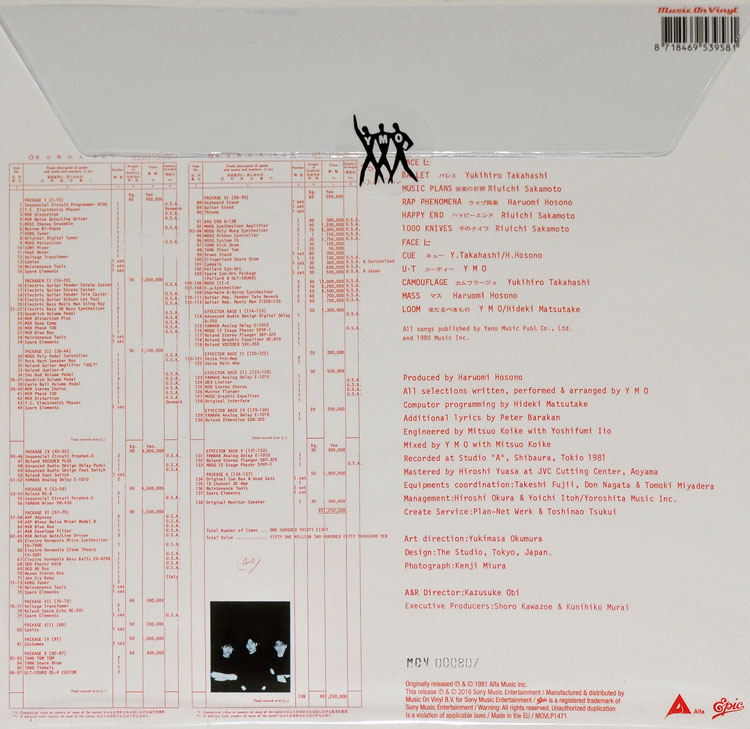 Yellow Magic Orchestra Ymo Bgm Transparent Vinyl Lp