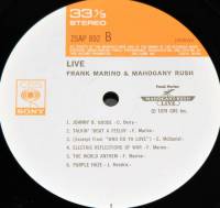 FRANK MARINO & MAHOGANY RUSH - LIVE (LP)