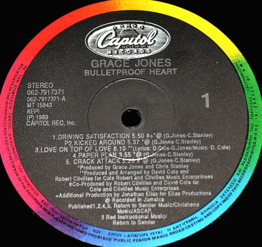 GRACE JONES - BULLETPROOF HEART (LP)