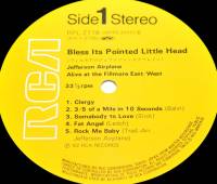 JEFFERSON AIRPLANE - BLESS ITS POINTED LITTLE HEAD (LP)