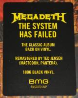 MEGADETH - THE SYSTEM HAS FAILED (LP)