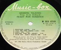 MODERN TALKING - READY FOR ROMANCE (LP)