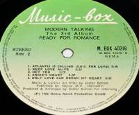 MODERN TALKING - READY FOR ROMANCE (LP)