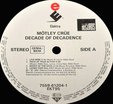 MOTLEY CRUE -DECADE OF DECADENCE '81-'91 (2LP)