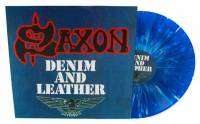 SAXON - DENIM AND LEATHER (BLUE/WHITE SPLATTER vinyl LP)